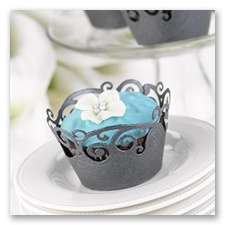Bliss Black Flourish Cupcake Wraps