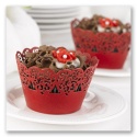 Romantic Red Hearts Cupcake Wraps