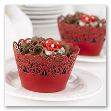 Romantic Red Hearts Cupcake Wraps
