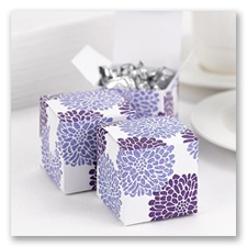Floral Burst Favor Boxes - Purple