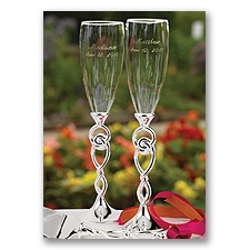 Personalized Tied the Knot Flutes