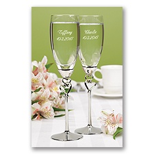 Personalized Entwined Hearts Flutes
