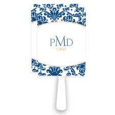 Personalized Dressy Damask Favor Fans - Marine