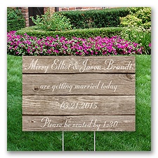 Personalized Wood Grain Yard Sign - Small