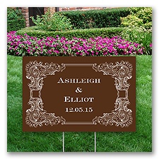Personalized Vintage Border Yard Sign - Small