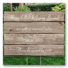Personalized Wood Grain Yard Sign - Medium