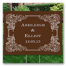 Personalized Vintage Border Yard Sign - Medium