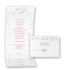 Silver Heart Seal and Send - Invitation