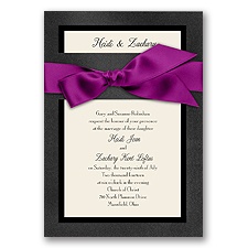 Treasured Jewels Border - Onyx & Ecru Invitation