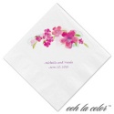 Beverage White Napkin - Floral Pinks