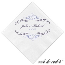 Beverage White Napkin - Swirling Bands