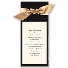 Wrapped in Love - Black Wrap & Ecru Invitation