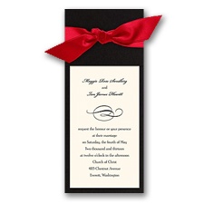 Wrapped in Love - Black Wrap & Ecru Invitation with Design