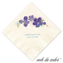 Beverage Ecru Napkin - Floral Purples