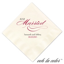 Beverage Ecru Napkin - Just Married