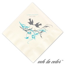 Beverage Ecru Napkin - Soaring Birds