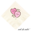 Beverage Ecru Napkin - Pretty Hearts