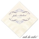 Beverage Ecru Napkin - Swirling Bands