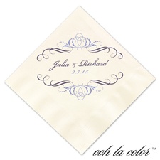 Beverage Ecru Napkin - Swirling Bands