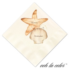 Beverage Ecru Napkin - Shells