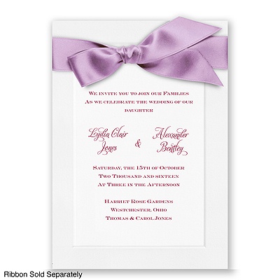 Refined Grace - Bright White / Printed Vellum Invitation