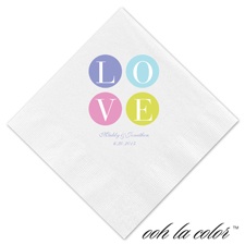 Luncheon White Napkin - Love Circles
