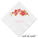 Luncheon White Napkin - Floral Oranges