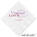 Luncheon White Napkin - Live, Laugh