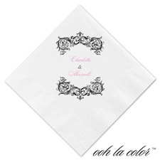 Luncheon White Napkin - Baroque Border