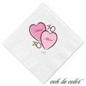 Luncheon White Napkin - Pretty Hearts