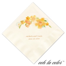 Luncheon Ecru Napkin - Floral Yellows
