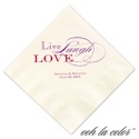 Luncheon Ecru Napkin - Live, Laugh
