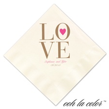 Luncheon Ecru Napkin - Love Heart