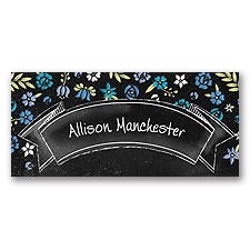 Floral Chalkboard - Cornflower - Place Card