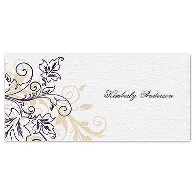 Flourish with Golden Shadow - Plum  - Place Card