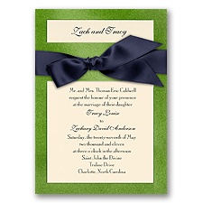 Treasured Gems - Green Topaz & Ecru Invitation