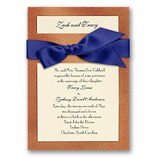 Treasured Gems Copper & Ecru Invitation