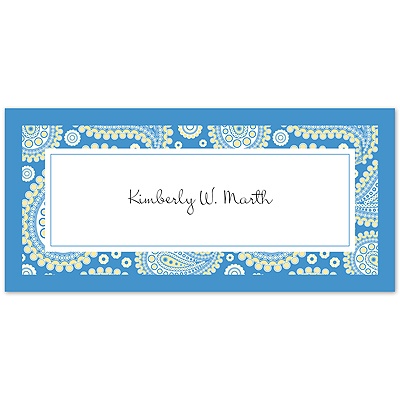 Perfect Paisley Duet - Cornflower- Place Card