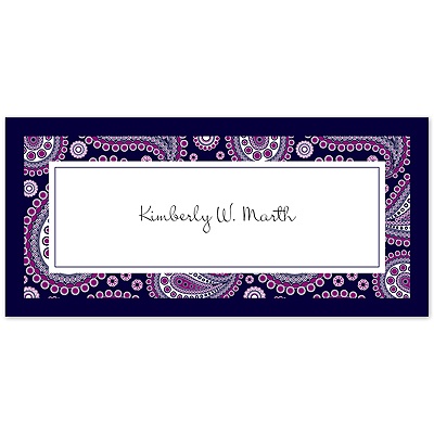 Perfect Paisley Duet - Lapis- Place Card
