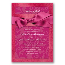 Treasured Jewels Pattern - Hot Pink & Watermelon Invitation