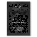 Treasured Jewels Pattern - Onyx & Black Invitation