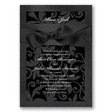 Treasured Jewels Pattern - Onyx & Black Invitation