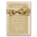 Treasured Jewels Pattern - Champagne & Golden Invitation