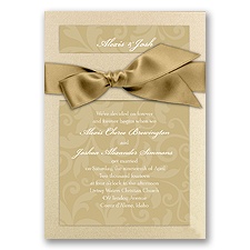 Treasured Jewels Pattern - Champagne & Golden Invitation