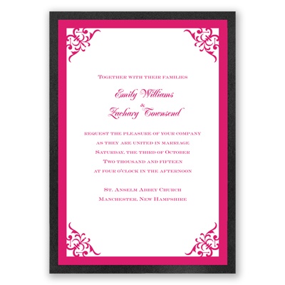 Imperial Contour Border - Onyx Invitation