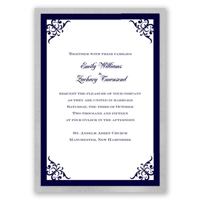 Imperial Contour Border - Silver Invitation