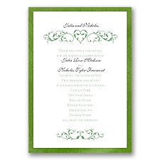 Imperial Filigree Heart - Green Topaz Invitation