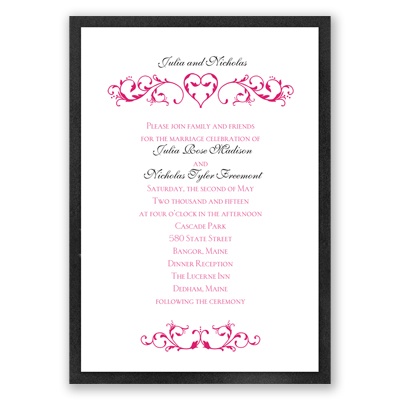 Imperial Filigree Heart - Onyx Invitation