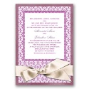 Imperial Byzantine Border - Amethyst Invitation with Ribbon