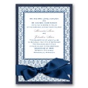 Imperial Byzantine Border - Sapphire Invitation with Ribbon